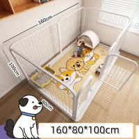 LECOOL Dog Playpen Stainless steel 50×50CM 60x60CM 70*80CM 80*100CM Double door Locking screw connection Sticker firmly fixed solvent-free extremely safe non-conductive Anti-rust paint high temperature paint Heat-resistant Dog Indoor Easy Assemble