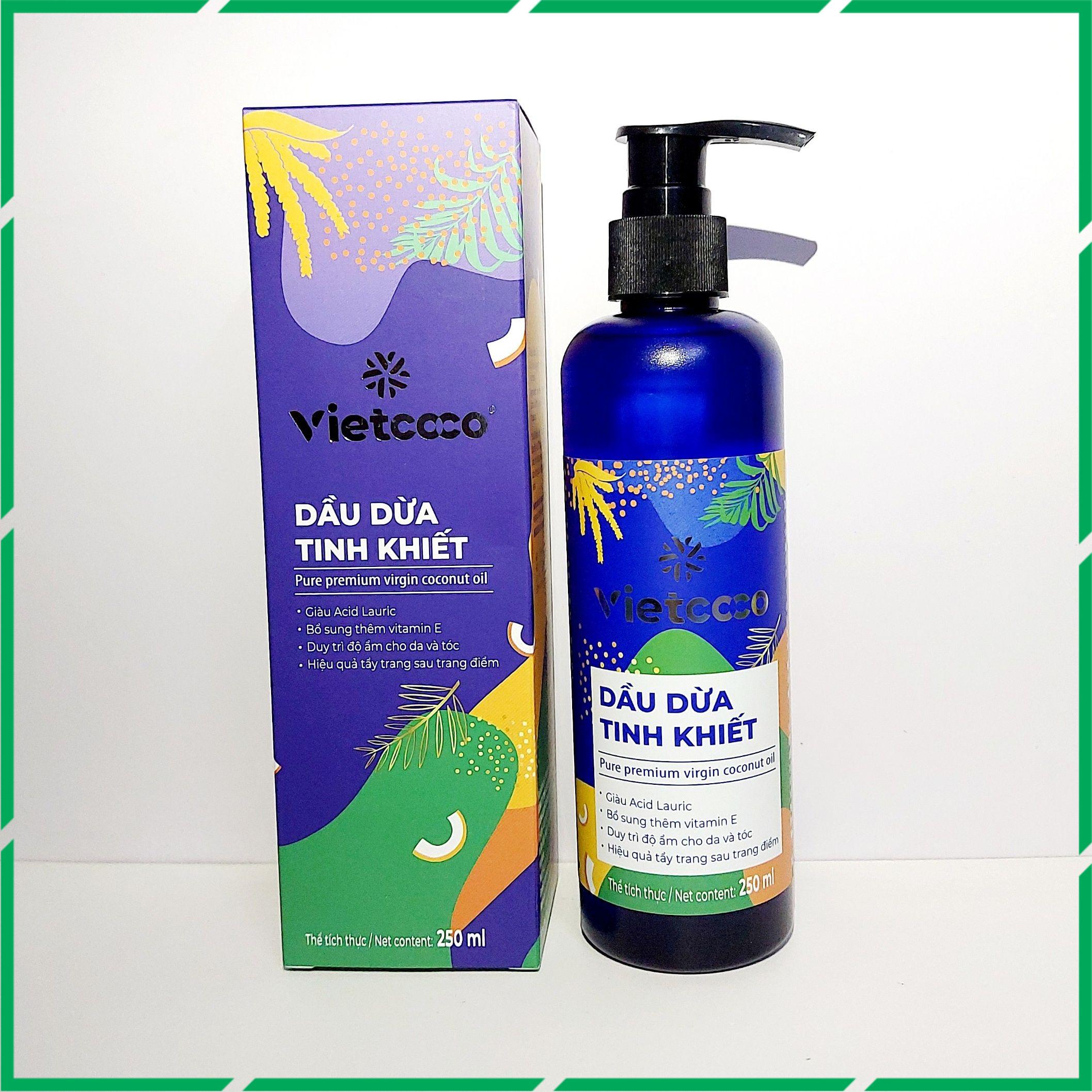 Dầu dừa ép lạnh dưỡng tóc và da Vietcoco chai vòi nhấn 250ml - Better Life