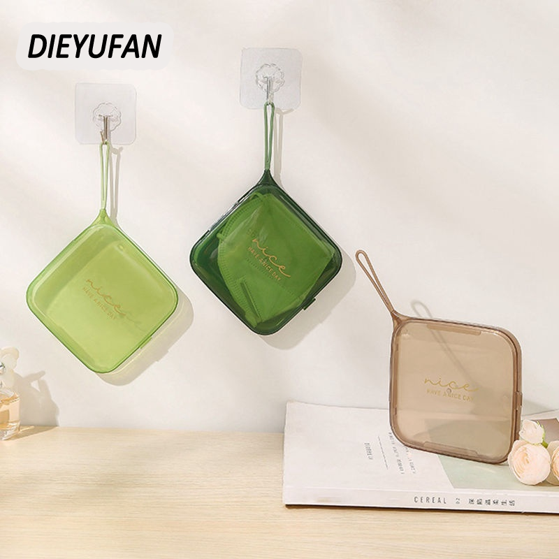 DIEYUFAN กล่องหน้ากากโปร่งใสพร้อมการออกแบบที่กันฝุ่นและกะทัดรัดสะดวกและสะดวก ราคา 30 บาท*ส่งฟรี