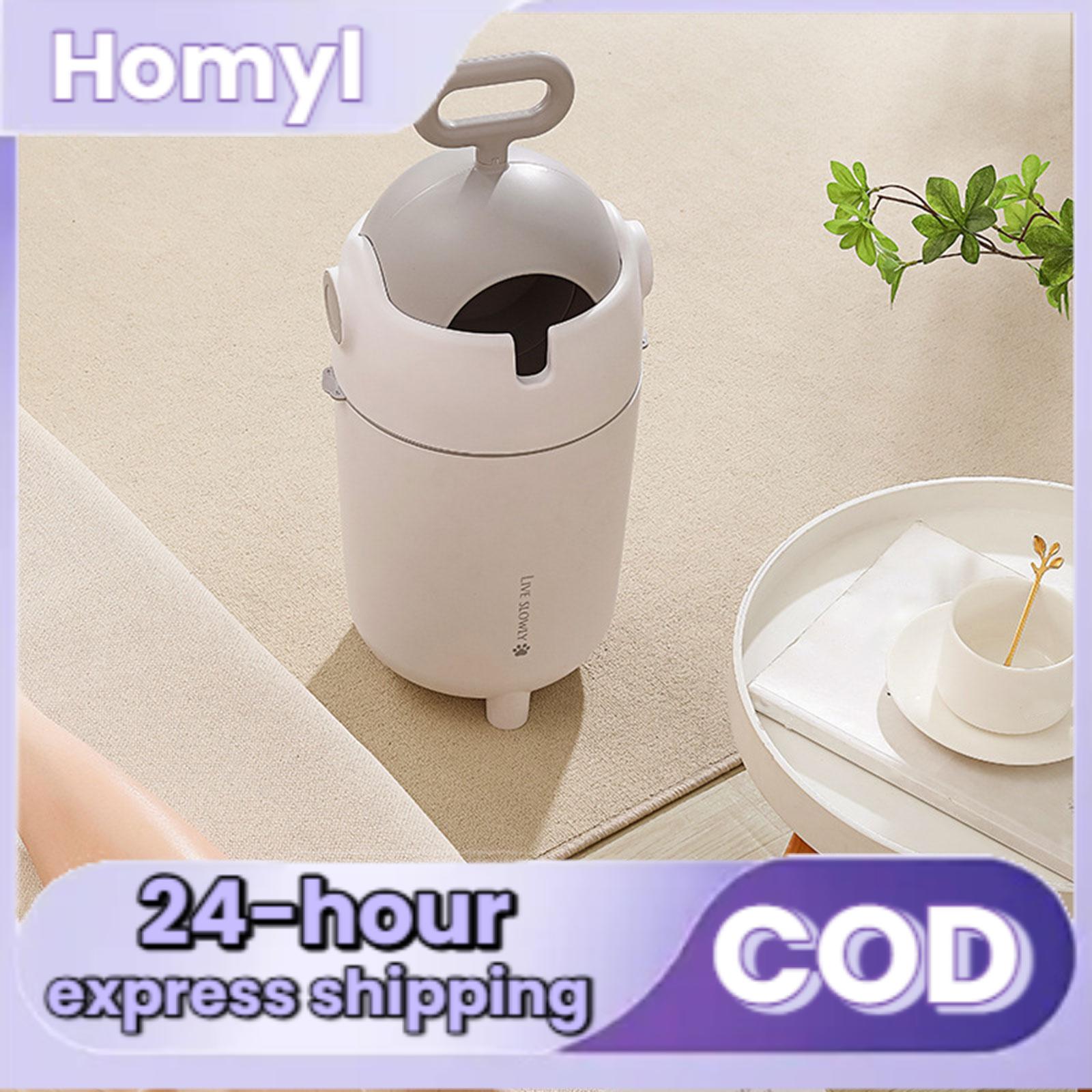 Diaper Trash Can Kitchen Trash Bin Lightweight Simple Dustbin Rubbish Can for Guestroom Dorm Restroom Living Room Farmhouse