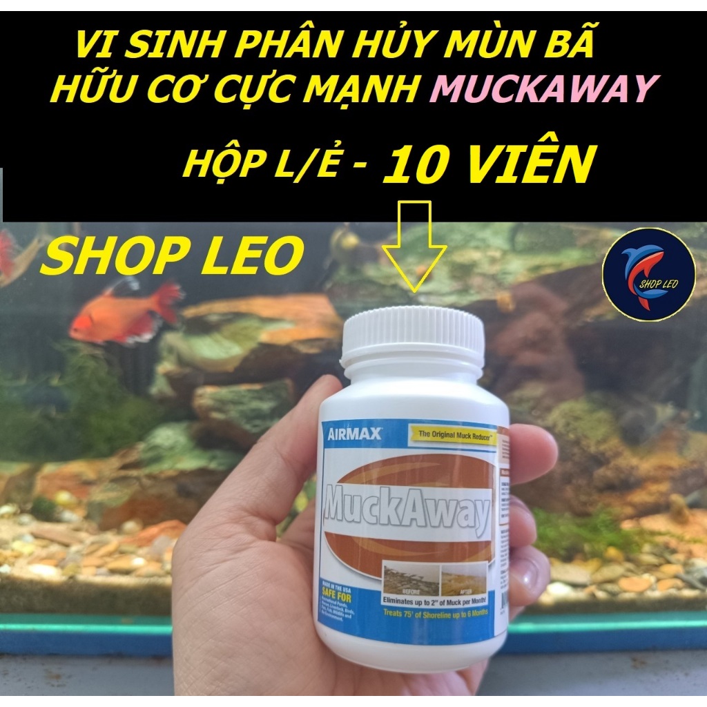 Vi sinh MuckAway phân huỷ mùn bã hữu cơ phân cá chất thải cho bể cá - vi sinh dị dưỡng cao cấp - sho