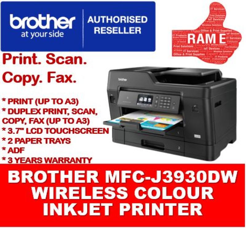 Brother MFC-J3930DW J3930DW 3930 Wireless Colour Inkjet Printer / A3 Duplex Print / ADF [Print | Scan | Copy | Fax] Singapore