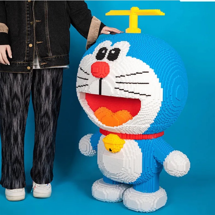 SẴN HÀNGTương thích LEGO khối lớn 1m Doraemon Blue Fat Man ghép đồ chơi cho trẻ em món quà câu đố khó khăn cao