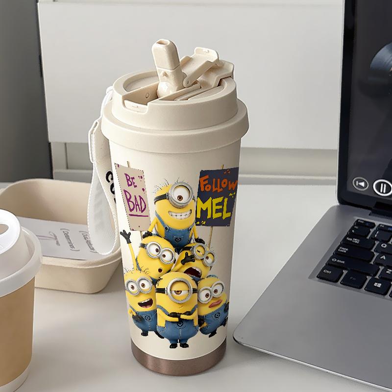 Tumbler Minions Aesthetic Stainless Steel Drinking Bottle Tumblr CUP Case 500 ML Thermos Coffee Cold R…