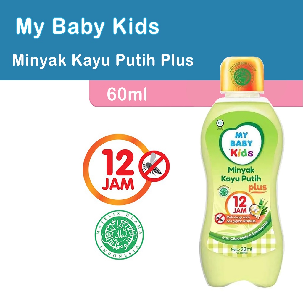 My Baby Kids Minyak Kayu Putih Plus 60ml Minyak Bayi Anti Nyamuk 12jam