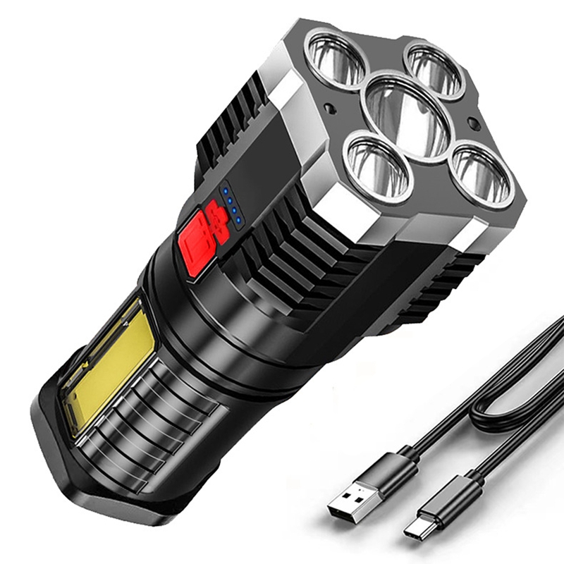 1 Set Camping Lantern Ultra Powerful LED Torch Light Rechargeable Side Light 5LED Outdoor Flashlight for Camping