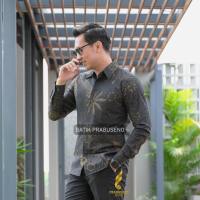 BATIK PRABUSENO SINGASARI kemeja pria slimfit lengan panjang atasan cowok dewasa keren elegan eksklusif seragam kerja kantor modern katun printing premium halus adem full furing Jogja Solo Jakarta COD etnik Indonesia Hem Jumbo Casual Formal couple trendy