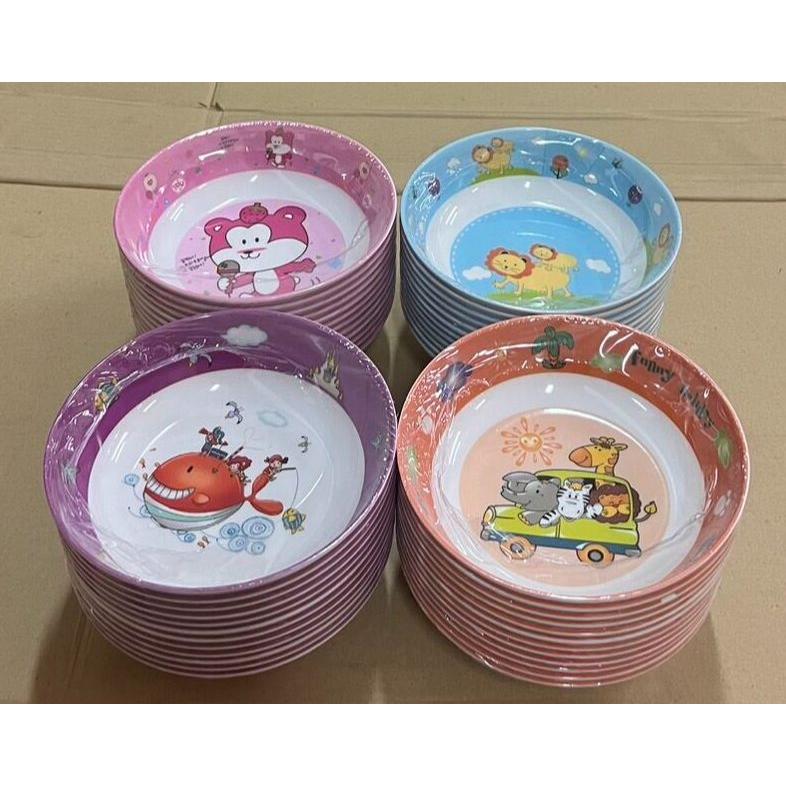 112C(แบบบาง 12ใบ) ชามใบบัวลายการ์ตูน 7 นิ้ว ชามเมลามีน ยกโหล ราคาถูก มี 4 ลาย ราคา 159 บาท*ส่งฟรี