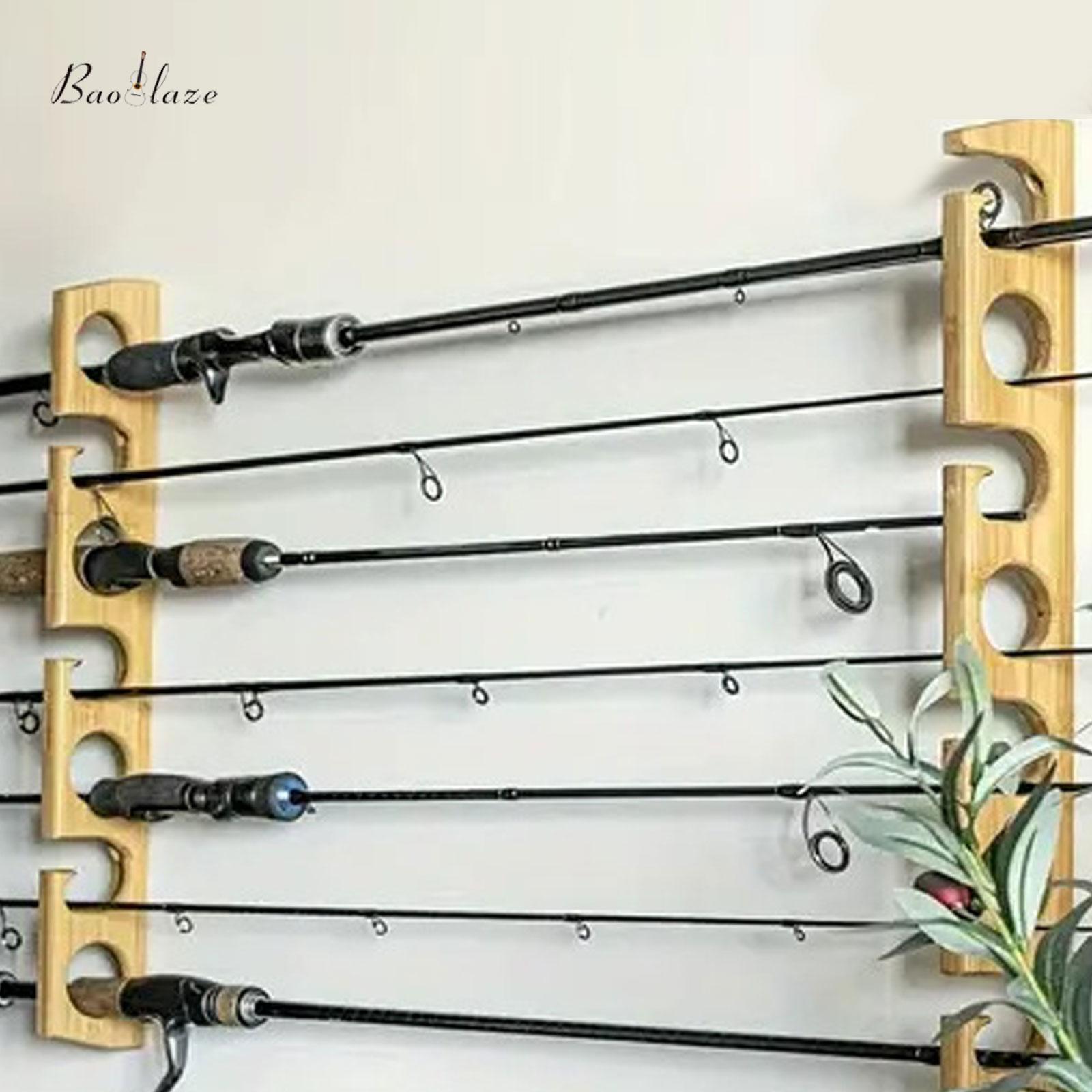 Baoblaze Wood Fishing Rod Holder Fishing Accessories Bracket Versatile 7 Rods Storage ราคา 11,984 บาท*ส่งฟรี