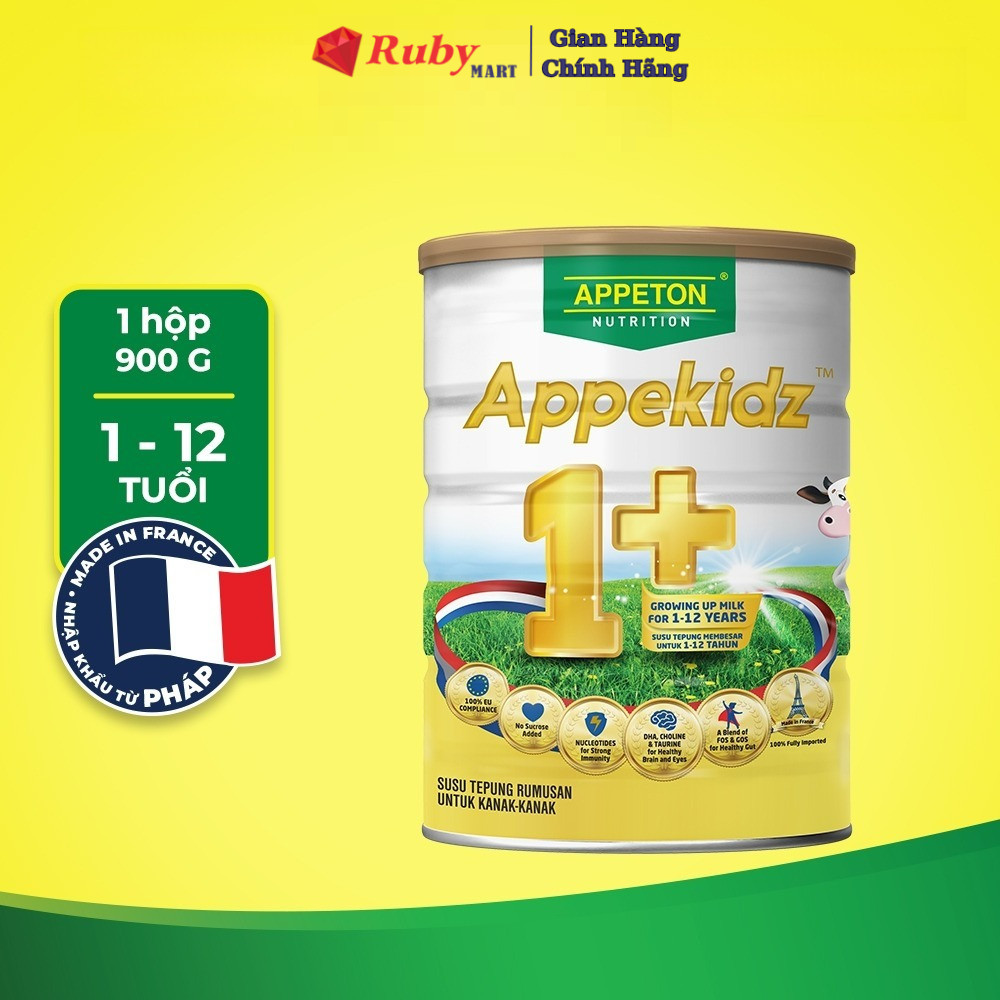 Sữa dinh dưỡng Appeton Appekidz 1+ dành cho trẻ 1-12 tuổi - Lon 900g
