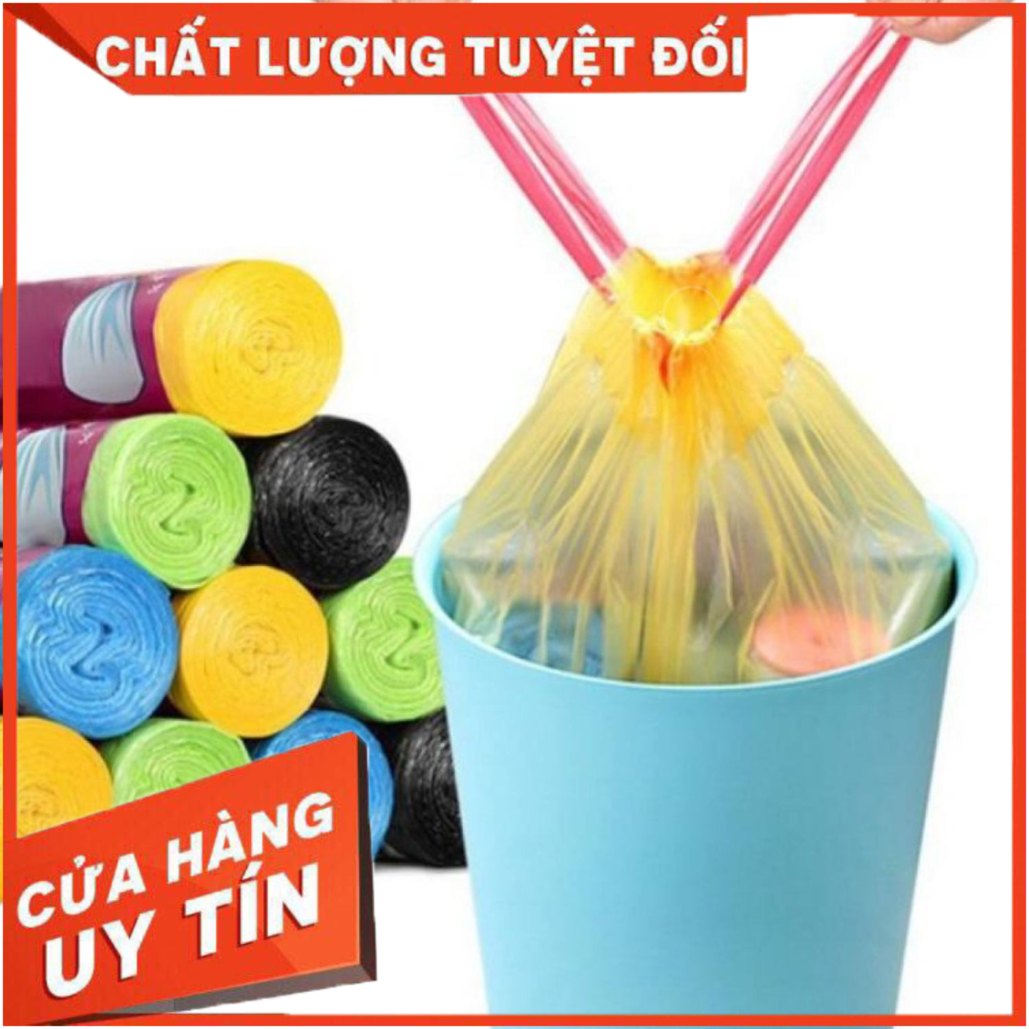 1 Cuộn túi đựng rác có dây rút tiện lợi