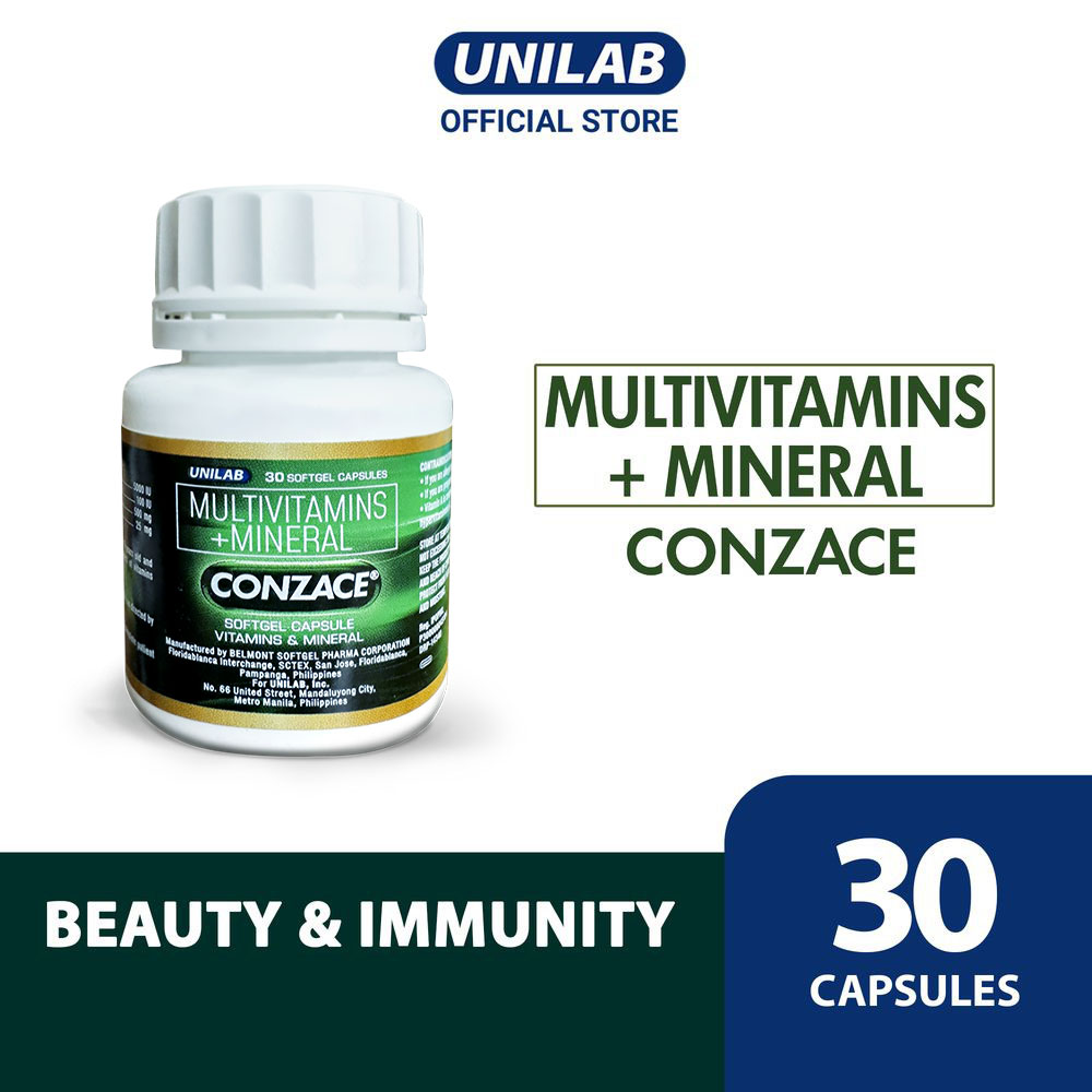 Unilab Conzace Multivitamins 30s Bottle (For Strong Immunity + Healthy Skin & Hair)