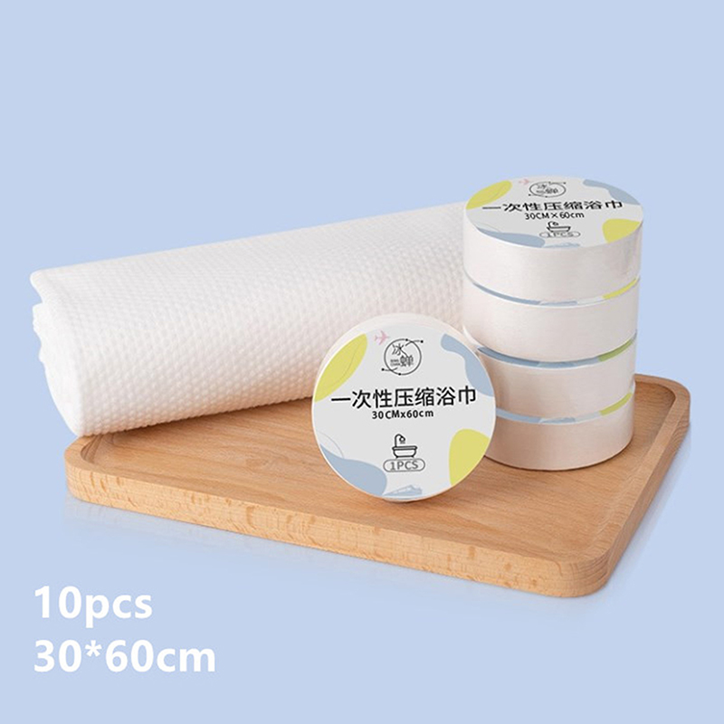 [FinessE] 10pcs 30x60cm dùng một lần nén khăn lớn dày khăn tắm du lịch khách sạn tắm có thể giặt khăn mặt làm sạch khăn