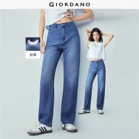 GIORDANO Women Jeans 100% Cotton Lightweight Jeans Hight Waist Five-Pocket Regular Fit Fashionable Casual Denim Pants 05416332