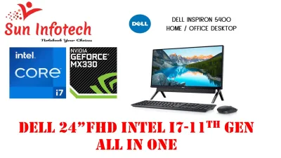 [Next Day Delivery] DELL AiO 24" NEW 11th Gen Inspiron 5400 24" i7-1165G7 UPTO 4.2ghz/16GB/256GB M.2 SSD + 1TB HDD /Nvidia GeForce MX330-2GB / 23.8" FHD TOUCH/WIFI6/WIN10/ 3 Year's Warranty By Dell