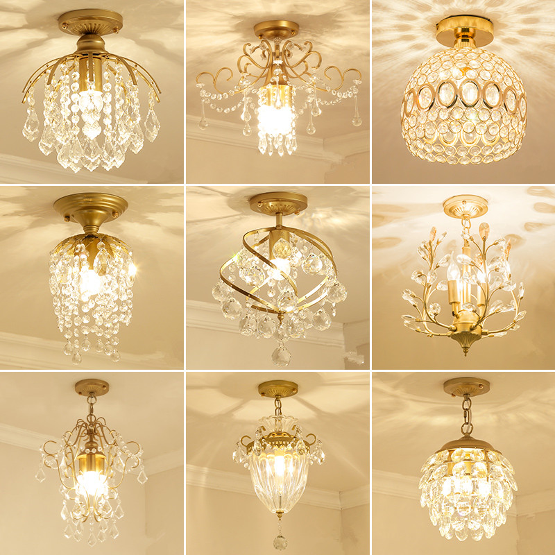 Đèn trần pha lê hiện đại đèn led trang trí giản đèn ốp trần phòng khách phòng ngủ hành lang cầu thang