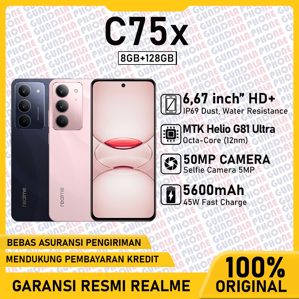 realme C75x 8/128 - (IP68/69 Anti debu & Air | Military Grade shock resistance) Garansi resmi Harga  1,945,000 Ringgit*Penghantaran Percuma