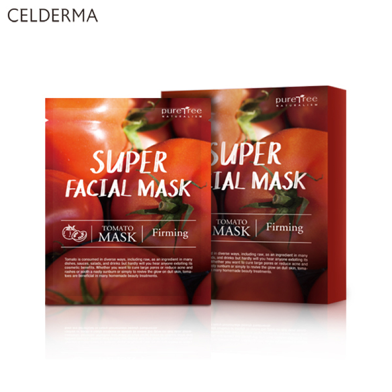 Buy Celderma Puretree Super Facial Masks Tomato Box of 10 Masks Einashop SG Official Srore Singapore