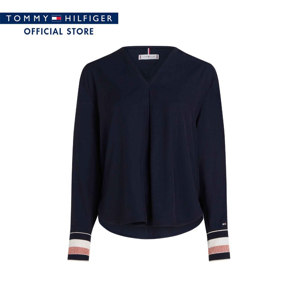 Tommy Hilfiger Women Dress Shirts Model WW0WW43067 DW5 - Blue Relaxed Fit ราคา 2,745 บาท*ส่งฟรี