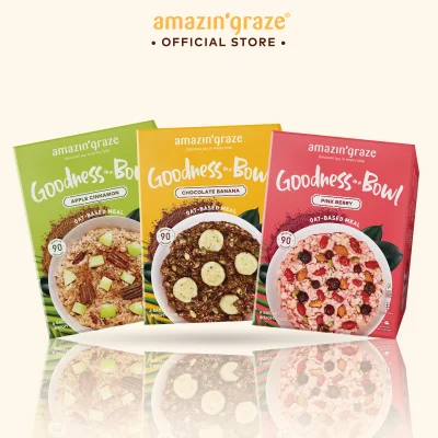 Amazin' Graze Goodness Bowl Bundle (Instant Oatmeal) (3 x 240g) - Halal Certified