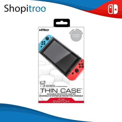 Nyko Thin Case (Clear) for Nintendo Switch + Tempered Glass Screen Protector