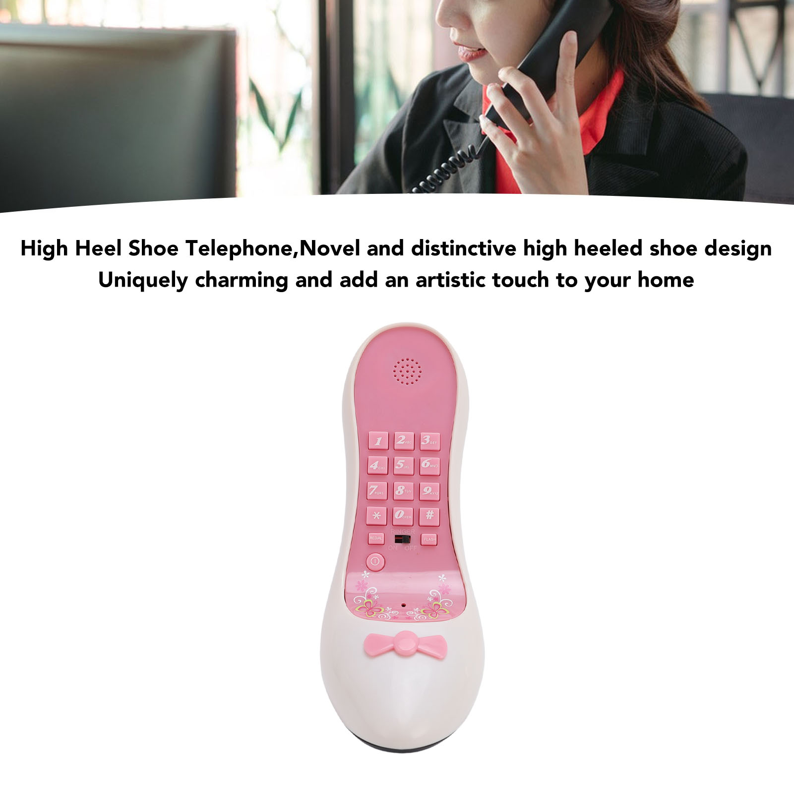 Thời trang ABS điện thoại có dây chất lượng âm thanh sắc nét Giày cao gót điện thoại tiện lợi thiết thực trang trí nội thất cổ điển cho nhà