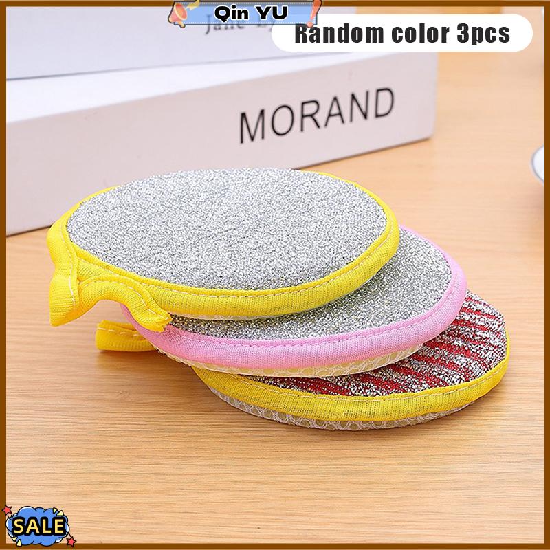 New For Tues【Qin YU】 3 10 miếng bọt biển rửa bát đĩa hai mặt bàn chải rửa bát đĩa dụng cụ nhà bếp tái sử dụng làm sạch gia dụng - 3