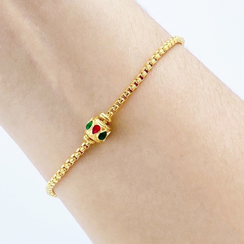 nirichstore gold bracelet, small and cute, cloned gold, looks real, weight 2 baht, jewelry, women's bracelet 0216 ราคา 577 บาท*ส่งฟรี
