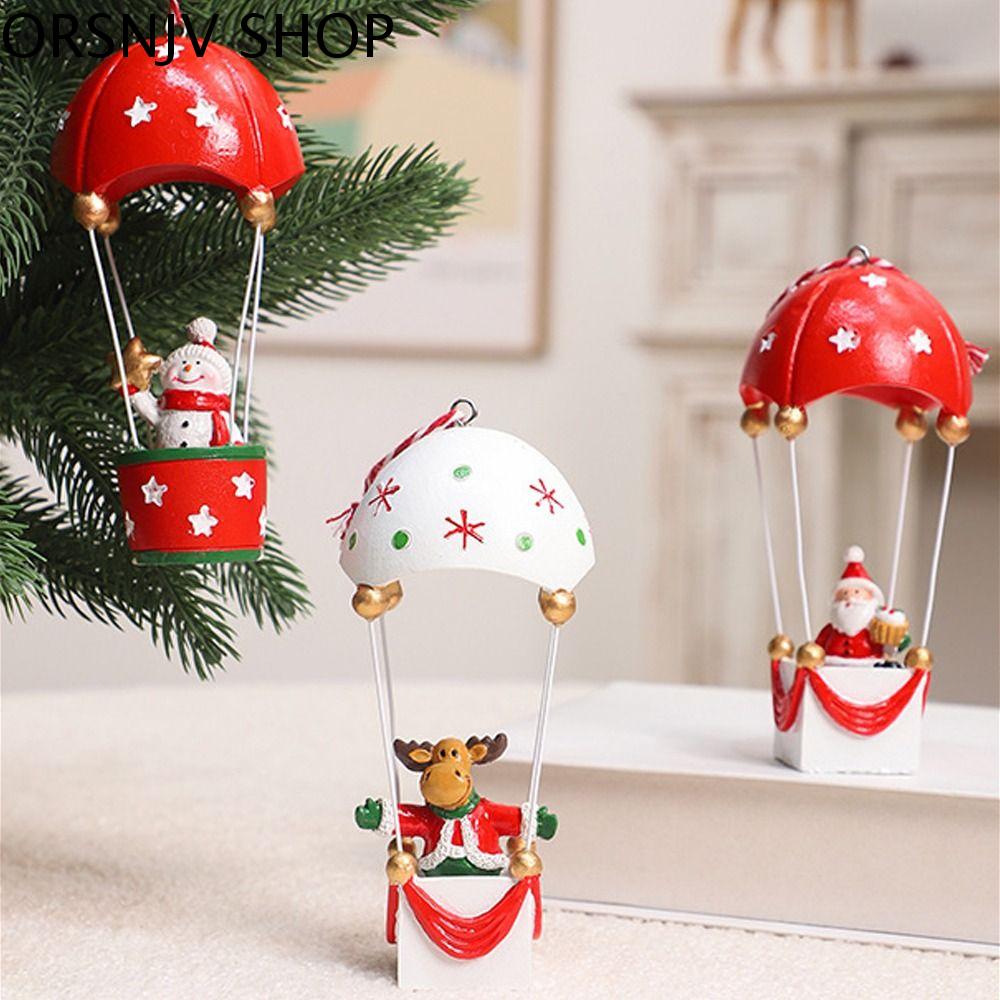 ORSNJV Nhựa Đồ chơi dù giáng sinh Dễ thương Thủ công Đồ trang trí dù ông già Noel Sáng Tạo Thanh lịch Đồ chơi người tuyết dù Trang trí Giáng sinh vui vẻ