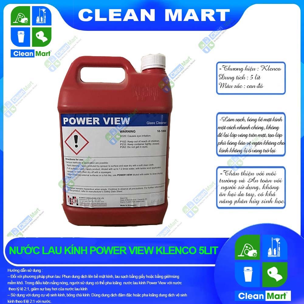 [KLENCO] Nước Lau Kính POWER VIEW KLENCO 5 Lit - CLEAN MART