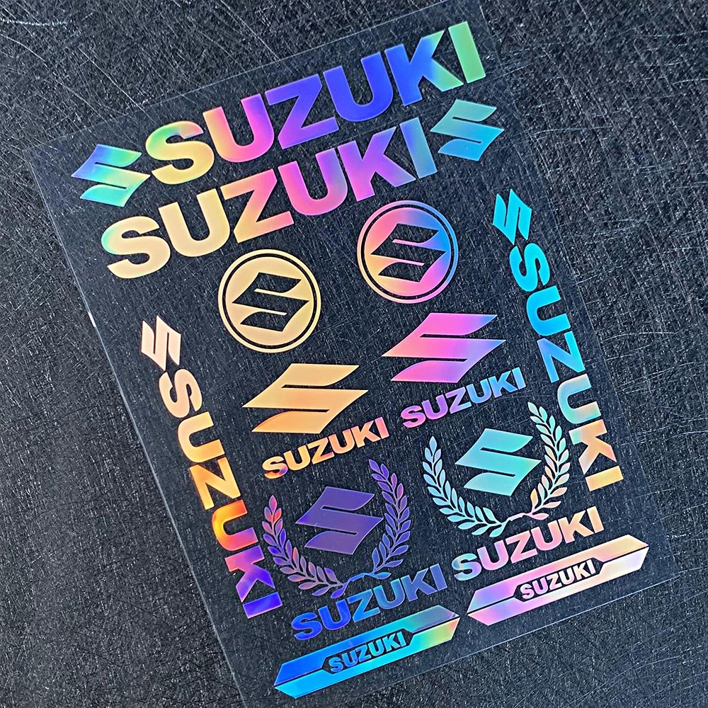 Xe máy Suzuki Sticker Suzuki Xe máy điện Laser phản quang chặn GSX xe máy nhãn dán chống thấm nước