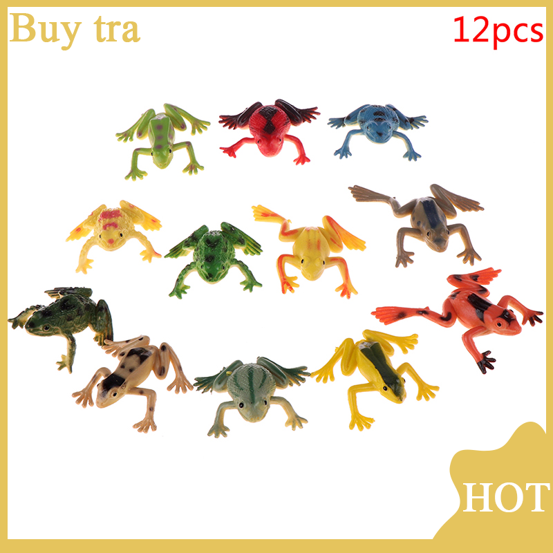 [Buytra] 12 mô hình ếch Đồ chơi hành động mô hình đồ chơi giáo dục học tập cho trẻ em Quà tặng