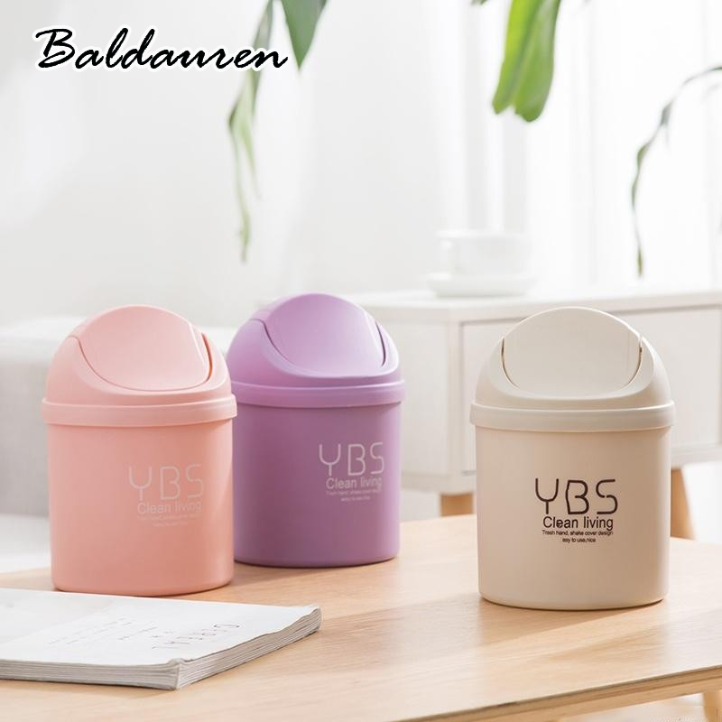 BALDAUREN ถังขยะตั้งโต๊ะขนาดเล็กพร้อมฝาปิดคุณภาพสูงและสะดวก ราคา 31 บาท*ส่งฟรี