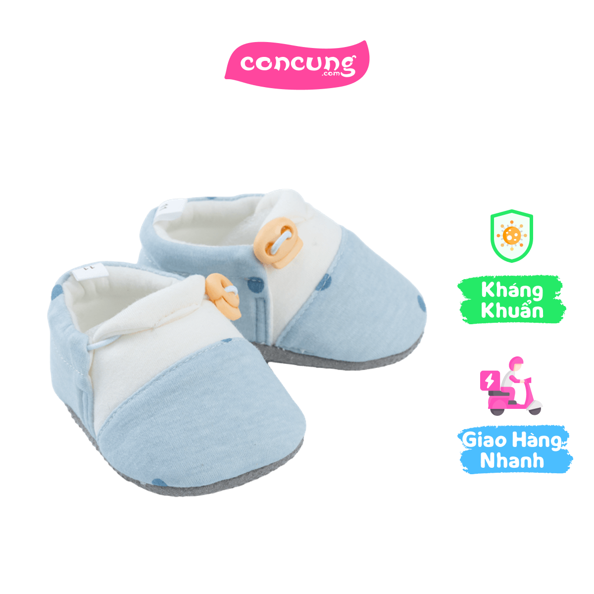Giày sơ sinh thấp cổ BT Animo A2506_MN020 (9,Xanh)