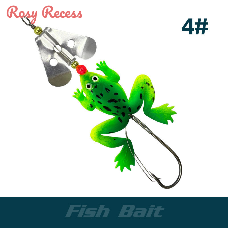 Rosy RECESS ROTARY Spinner mồi câu mềm nhử Ếch cho câu cá, chống Hooking thiết kế, sống động như thật giả