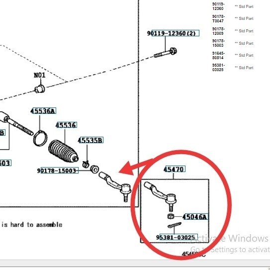 Tie Rod Camry 35 Q Harrier Lexus Alphard 35 kiri kanan 45470 dan 45460 Harga 1,790,000 rupiah*Gratis Ongkir