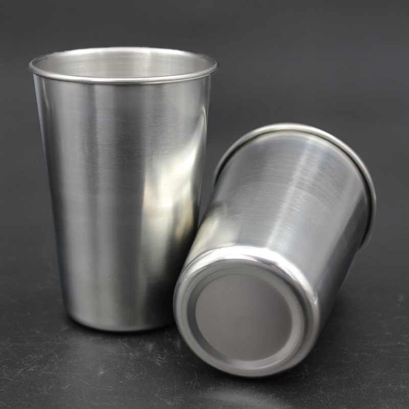 Stainless Steel Beer Cup Metal Water bottle Milk Coffee mug Metal Tea Wine Cup Silver Portable Camping Drinking cup for bar party new product promotion ราคา 8 บาท*ส่งฟรี