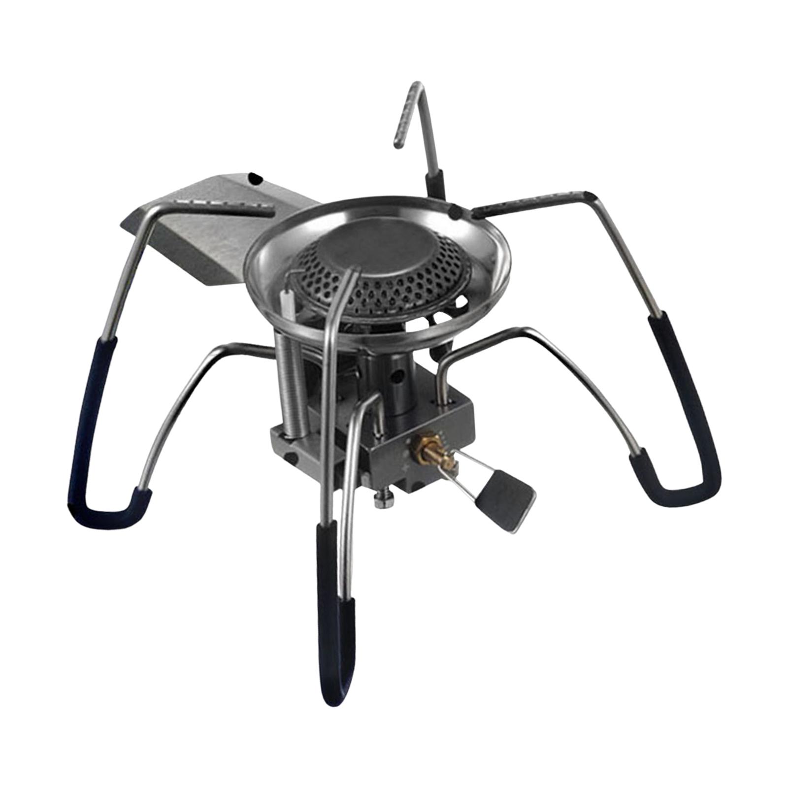 Folded Camping Gas Stove Burner with Carrying Bag Gadgets Gear Survival Kit Non Slip Spider Furnace for Mountaineering Cooking