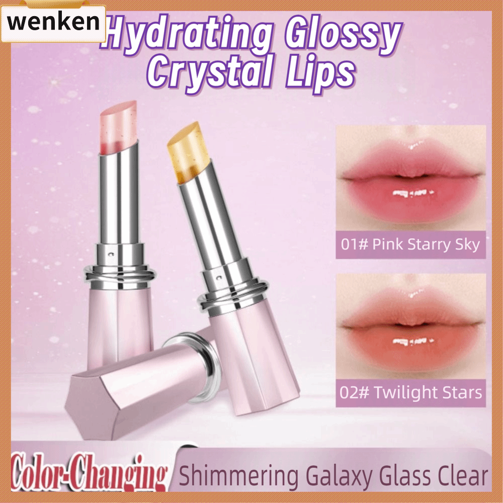 WENKEN Dưỡng ẩm lâu dài Son môi thủy tinh Thay đổi màu sắc Chắc chắn Son bóng Quà tặng Mỹ phẩm chăm sóc môi