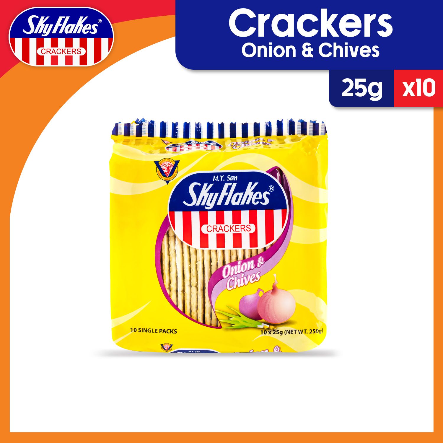 Skyflakes Crackers Onion & Chives Flavor 25gx10