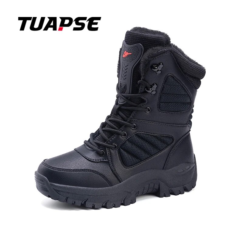TUAPSE Military Boots Men Outdoor Warm Combat Ankle Tactical Boots For Man
