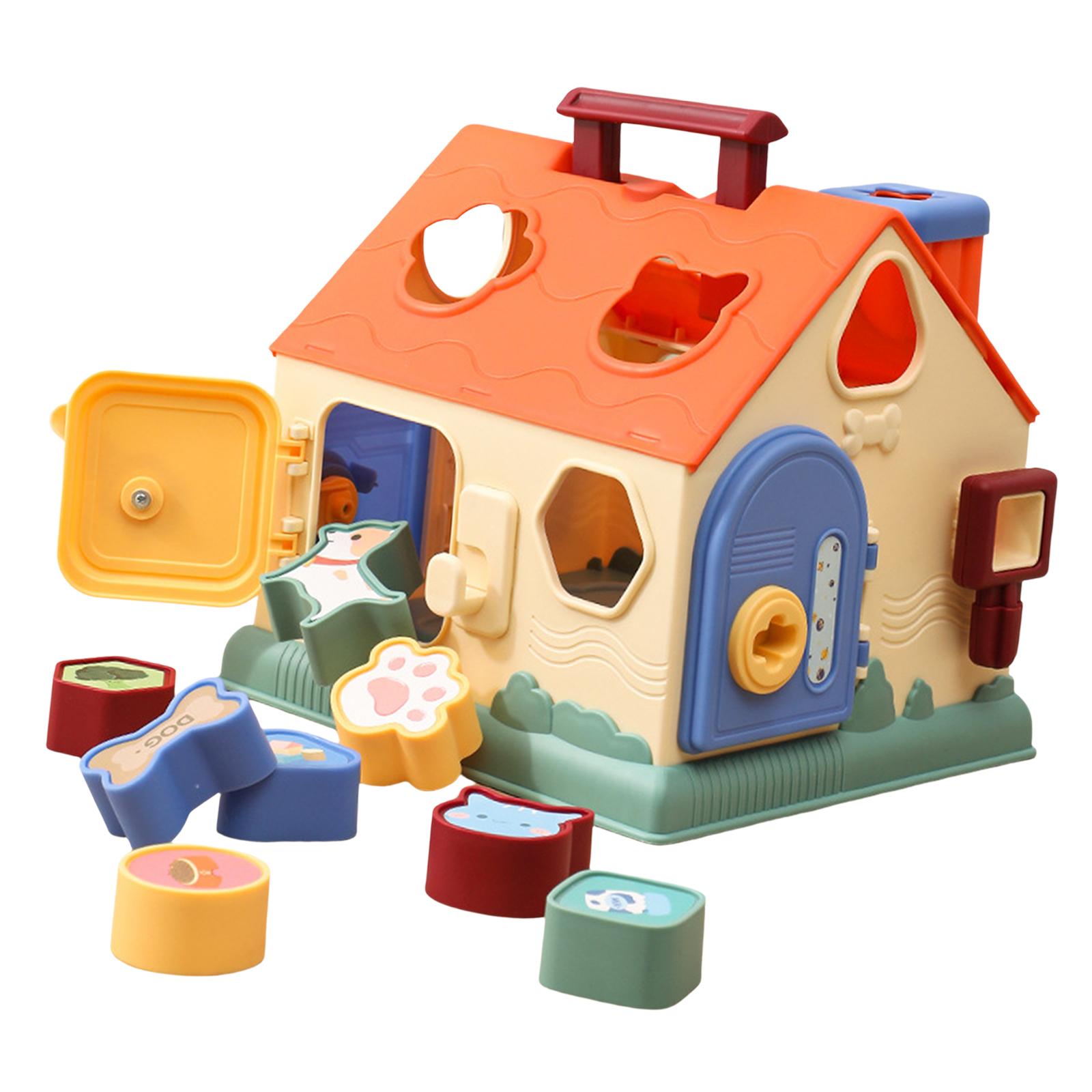 Baoblaze Shape Sorter House Montessori Stack Toy for Kids Holiday Gift