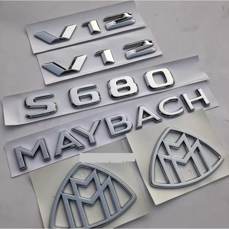 logo chữ nổi MAYBACH S650 GLS 600 V12 dán thân xe mạ crom cao cấp như xịn