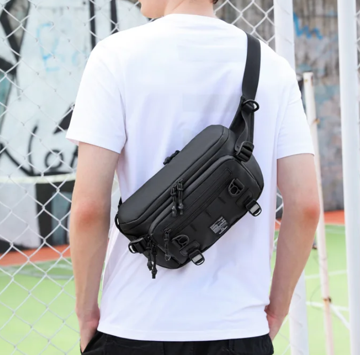 Ozuko Mới Chất Lượng Cao Không Thấm Nước & Chống Trộm đeo trước ngực nam túi du lịch Sling Túi đeo hông ngoài trời quần đùi đạp xe túi đeo chạy bộ