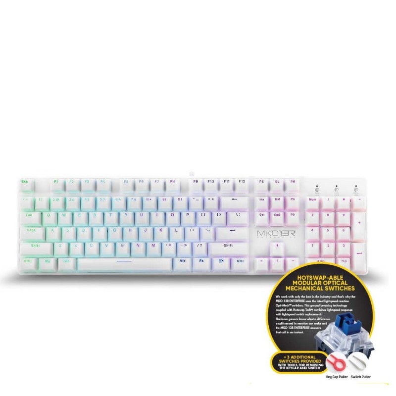 Armaggeddon MKO-13R Customizable Full Size Programmable RGB Optical Blue Switch Mechanical Keyboard Singapore