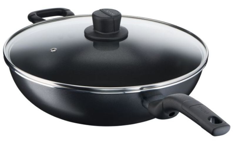Tefal Cook 36cm Easy Chinese Asia Frying Fry Pan Stir Fry  Wok Pan with Glass Cover Lid Singapore