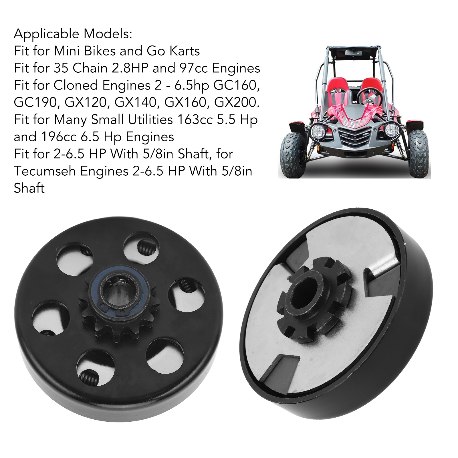 Ly Hợp Ly Tâm Tuổi Thọ Cao Chống Mài Mòn 12T Xe Đạp Mini Ly Hợp 5/8in Cấu Tạo Cho 35 Dây Xích 2.8HP 97cc Động Cơ