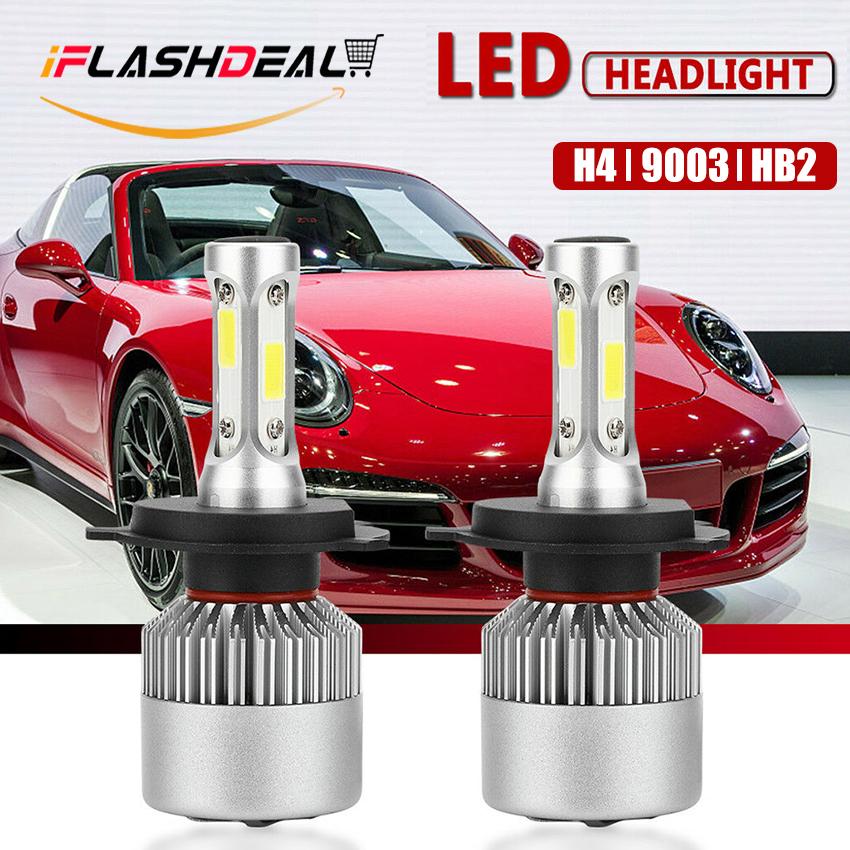 iFlashDeal 2 Automobile 8000LM LED Headlight Lamp Car Front Light 360 Beam Bulb Auto Head Light H4/HB2/9003