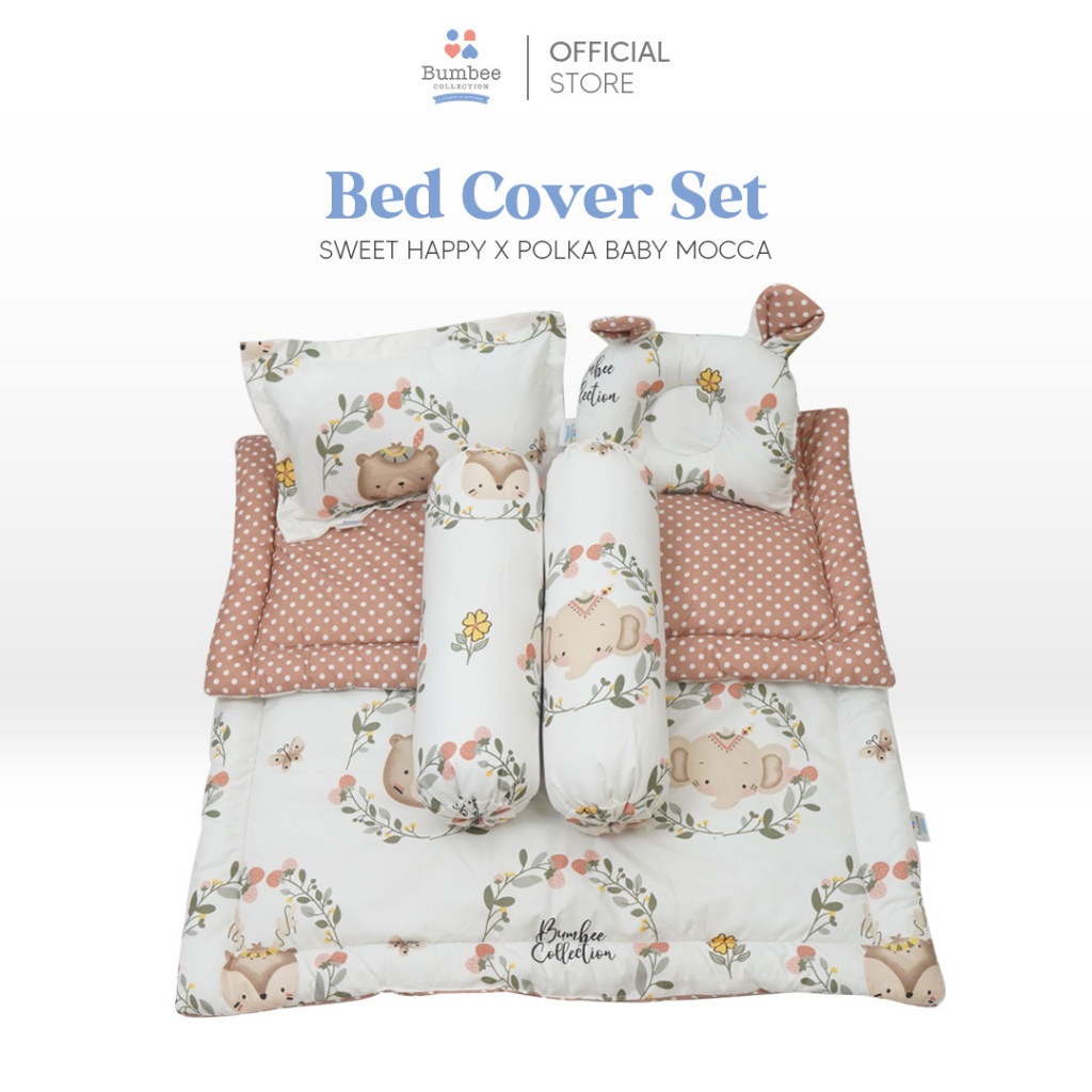 Bumbee Collection - BedCover Set Baby Selimut Bedcover Bayi Set Bantal Guling Alas Tidur Lembut untuk Bayi Tidur Nyenyak FREE Tas Mika Kado Lahiran