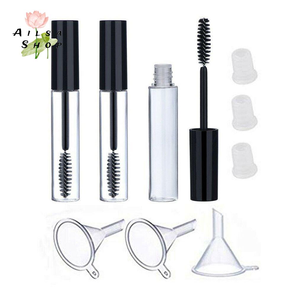 AILSA Màu đen Nhựa Refillable Dụng cụ trang điểm Lọ Phụ kiện làm đẹp Ống Mascara rỗng Gói Mascara Chai mẫu Hộp đựng kem dưỡng mi